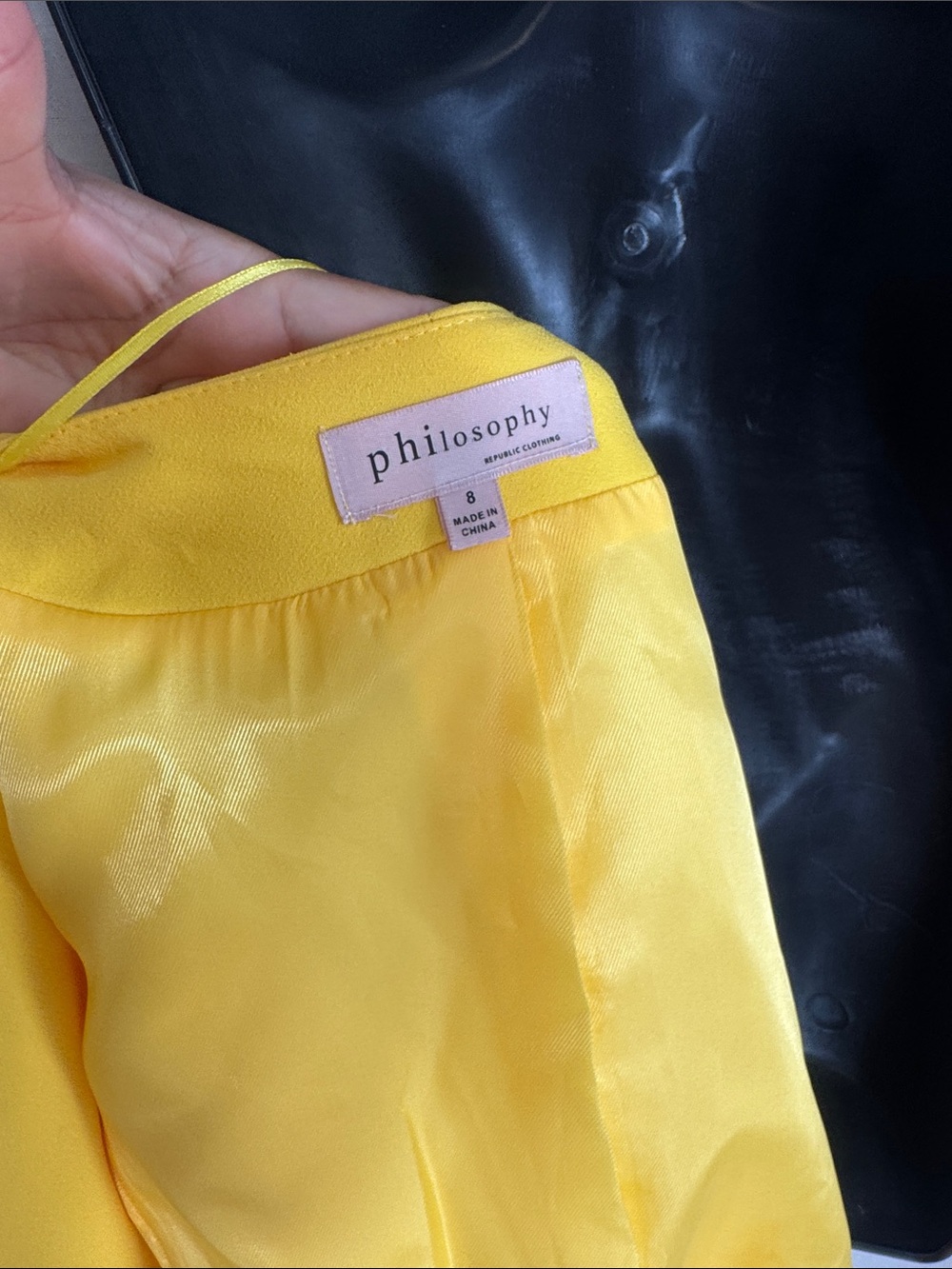 Philosophy Women’s Yellow Bell Sleeve Blazer Open Front Jacket Size 8 - Picture 10 of 13